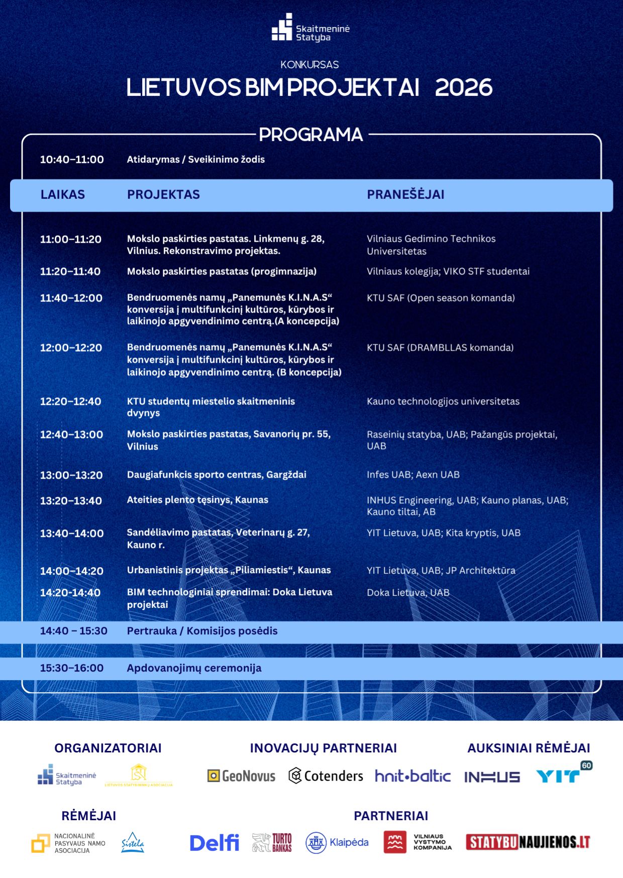 Lietuvos BIM projektai 2026